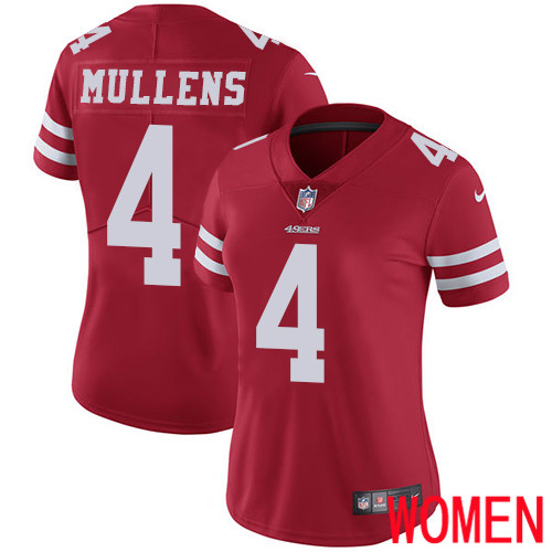 San Francisco 49ers Limited Red Women Nick Mullens Home NFL Jersey 4 Vapor Untouchable
